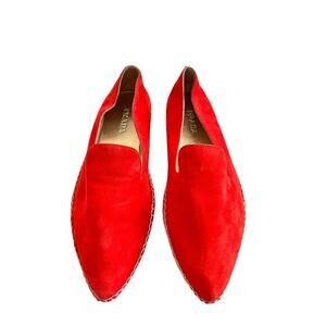 Prada Women's Espadrilles suede pointed flats red calzature Size 41.5‎ US 10